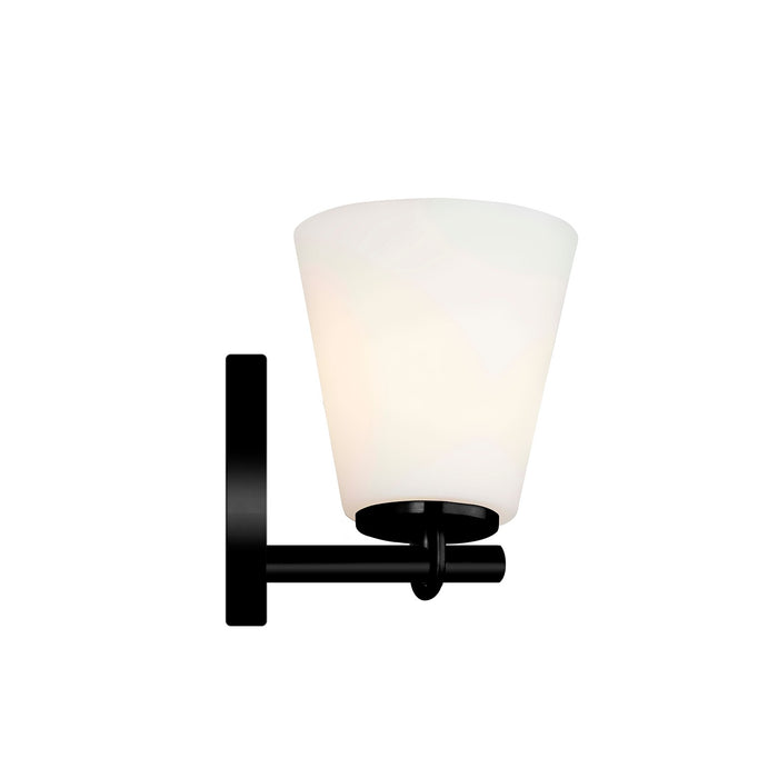 Justice Designs - FSN-8031-OPAL-MBLK - One Light Wall Sconce - Fusion - Matte Black