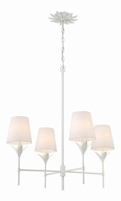 Crystorama - 534-MT - Four Light Chandelier - Broche - Matte White