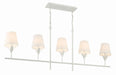 Crystorama - 537-MT - Five Light Chandelier - Broche - Matte White