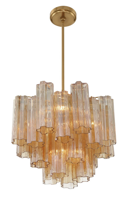 Crystorama - ADD-300-AG-AM - Four Light Chandelier - Addis - Aged Brass