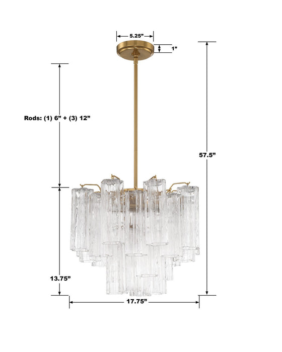 Crystorama - ADD-300-AG-CL - Four Light Chandelier - Addis - Aged Brass