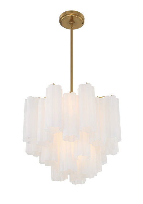 Crystorama - ADD-300-AG-WH - Four Light Chandelier - Addis - Aged Brass