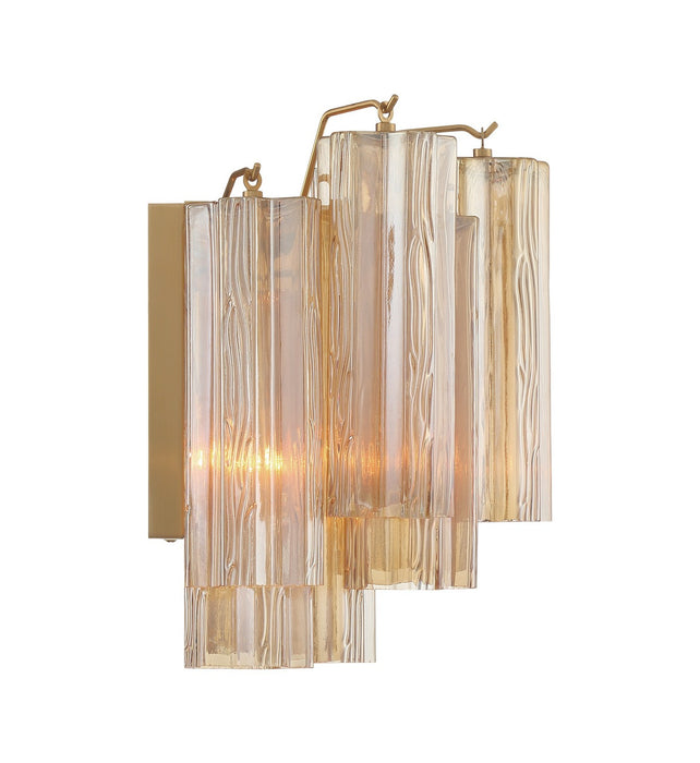 Crystorama - ADD-302-AG-AM - Two Light Wall Sconce - Addis - Aged Brass