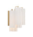 Crystorama - ADD-302-AG-WH - Two Light Wall Sconce - Addis - Aged Brass