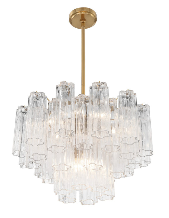 Crystorama - ADD-308-AG-CL - Nine Light Chandelier - Addis - Aged Brass