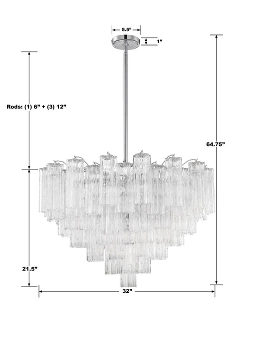 Crystorama - ADD-316-CH-CL - 16 Light Chandelier - Addis - Polished Chrome