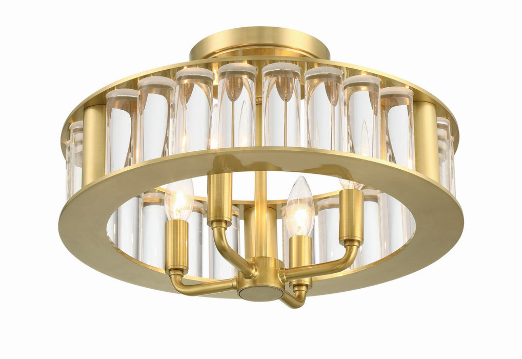 Crystorama - FAR-6000-AG - Four Light Semi Flush Mount - Farris - Aged Brass