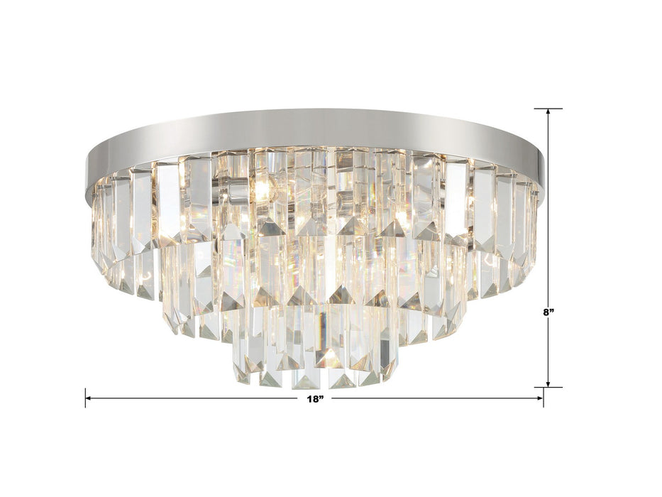 Crystorama - HAY-1403-PN - Eight Light Flush Mount - Hayes - Polished Nickel