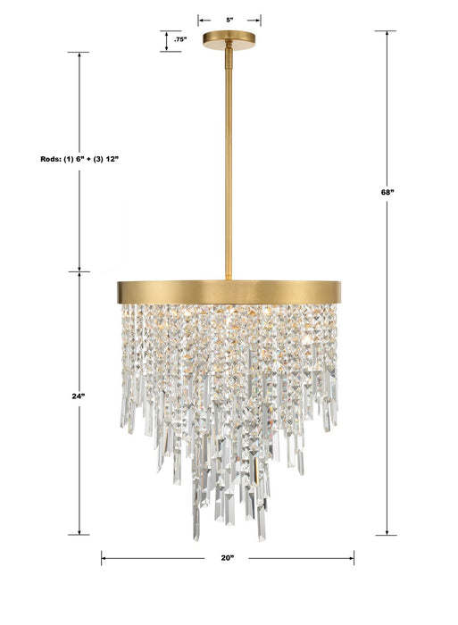 Crystorama - WIN-215-GA-CL-MWP - Five Light Chandelier - Winfield - Antique Gold