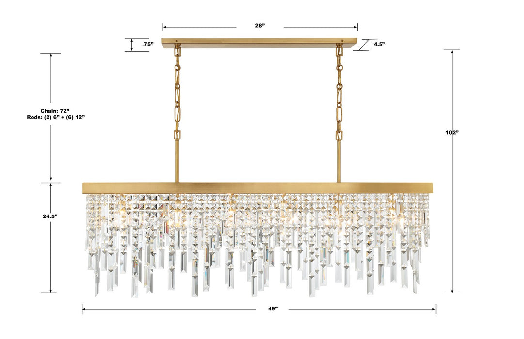 Crystorama - WIN-217-GA-CL-MWP - Six Light Chandelier - Winfield - Antique Gold