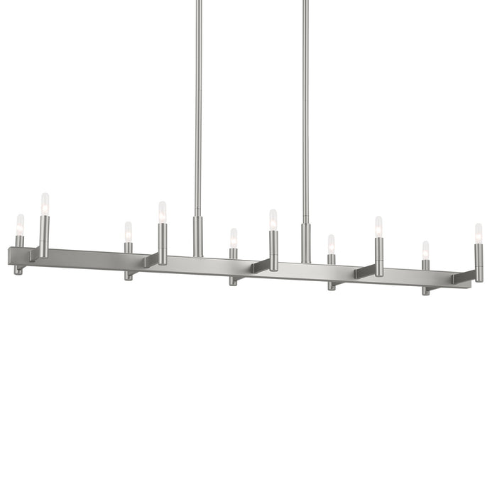 Kichler - 52614SN - Ten Light Linear Chandelier - Erzo - Satin Nickel