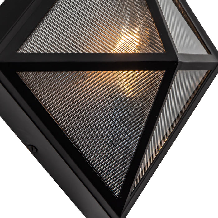 Alora - EW332511BKCR - One Light Outdoor Wall Lantern - Cairo - Black/Ribbed Glass