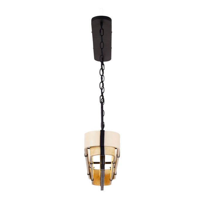 Varaluz - 389N05MBHN - Five Light Linear Pendant - Blonde Moment - Matte Black/Honey/Medium Oak