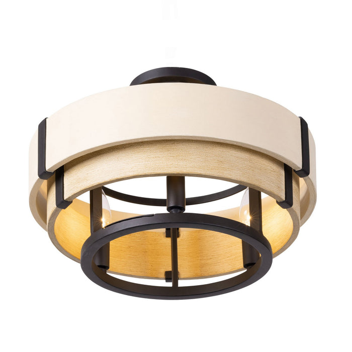 Varaluz - 389S03MBHN - Three Light Semi-Flush Mount - Blonde Moment - Matte Black/Honey/Medium Oak