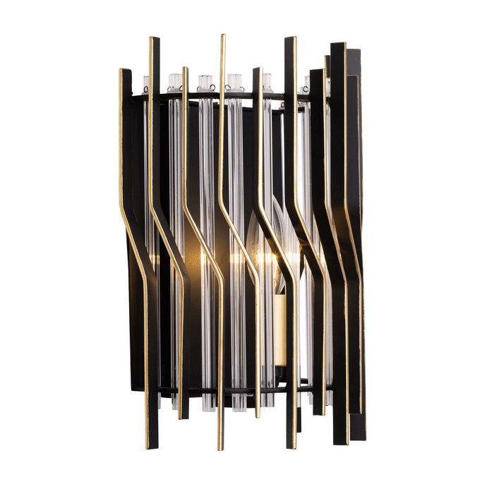 Varaluz - 393W01MBFG - One Light Wall Sconce - Park Row - Matte Black/French Gold