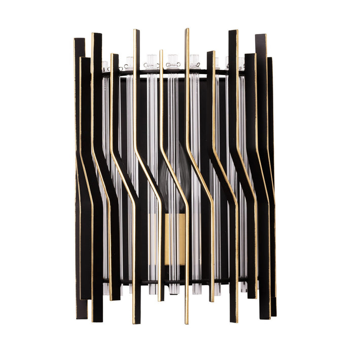 Varaluz - 393W01MBFG - One Light Wall Sconce - Park Row - Matte Black/French Gold