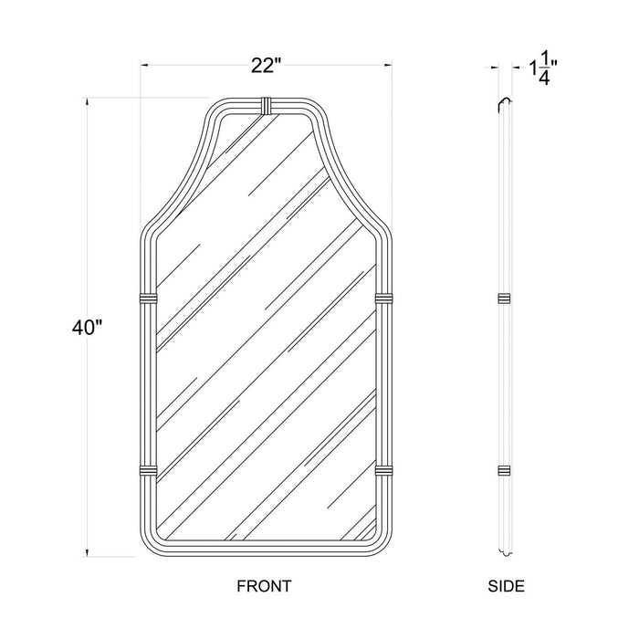 Varaluz - 407MI08MBFG - Mirror - Federal Case - Matte Black/French Gold