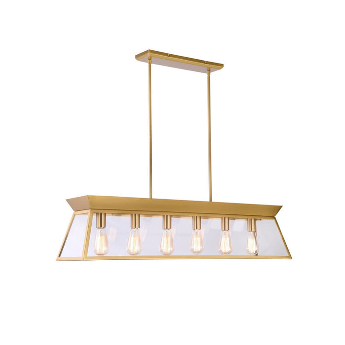 Artcraft - AC11854BB - Six Light Island Chandelier - Lucian - Brushed Brass