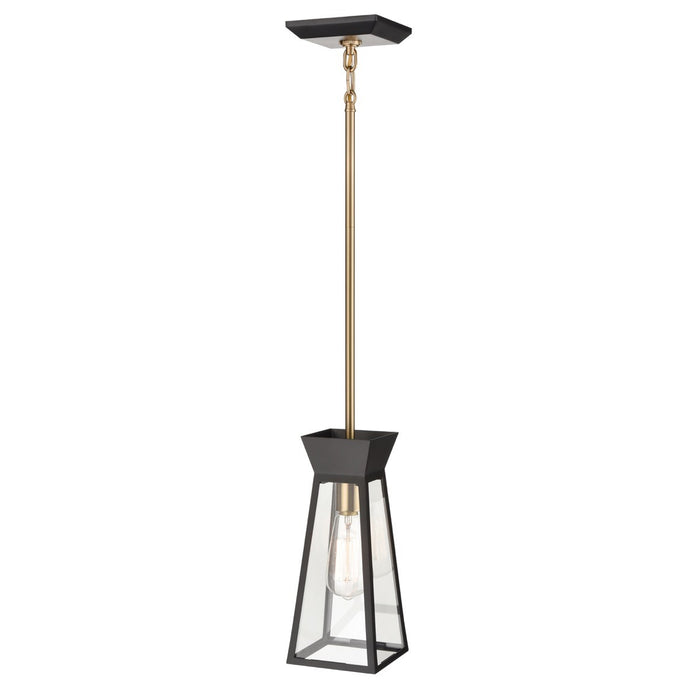 Artcraft - AC11850BK - One Light Pendant - Lucian - Black and Brushed Brass