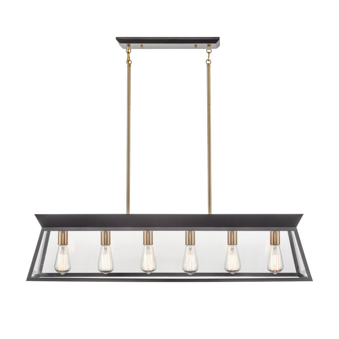 Artcraft - AC11854BK - Six Light Island Chandelier - Lucian - Black and Brushed Brass