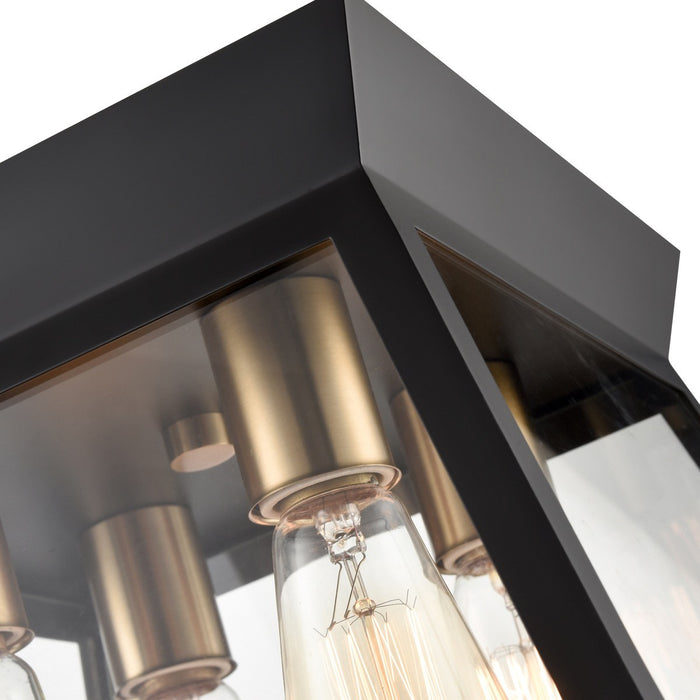 Artcraft - AC11853BK - Four Light Flushmount - Lucian - Black and Brushed Brass