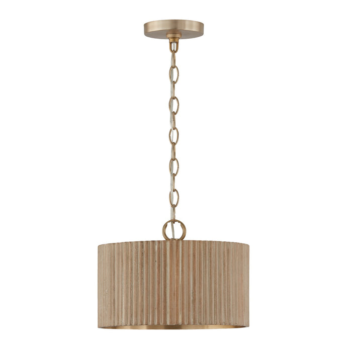 Capital Lighting - 250711WS - One Light Semi-Flush Mount - Donovan - White Wash and Matte Brass