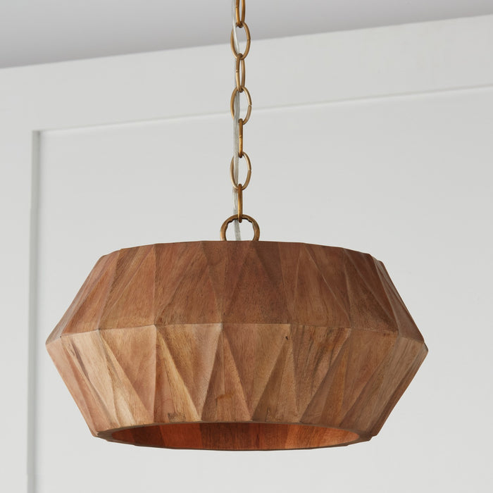 Capital Lighting - 251011LW - One Light Semi-Flush Mount - Nadeau - Light Wood and Patinaed Brass