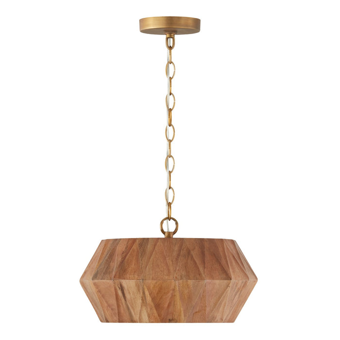 Capital Lighting - 251011LW - One Light Semi-Flush Mount - Nadeau - Light Wood and Patinaed Brass