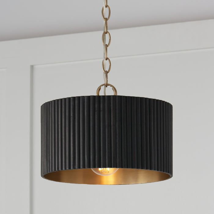 Capital Lighting - 250711KR - One Light Semi-Flush Mount - Donovan - Black Stain and Matte Brass