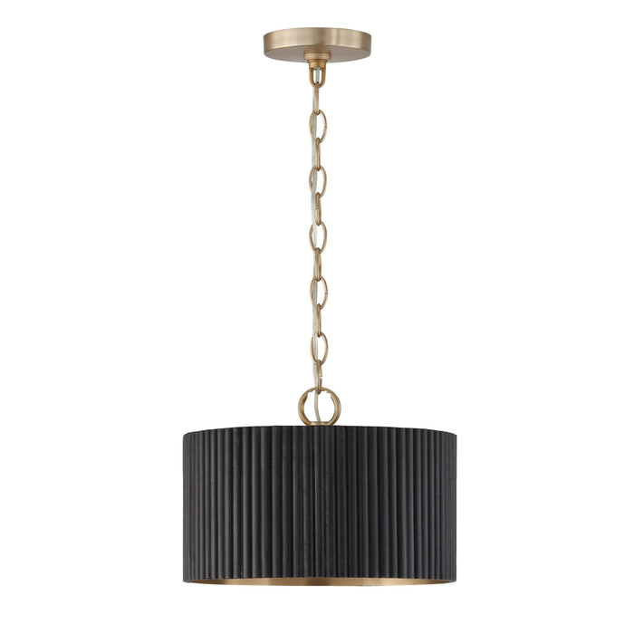 Capital Lighting - 250711KR - One Light Semi-Flush Mount - Donovan - Black Stain and Matte Brass