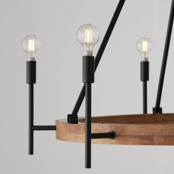 Capital Lighting - 450861WK-709 - Six Light Chandelier - Jonah - Light Wood and Matte Black