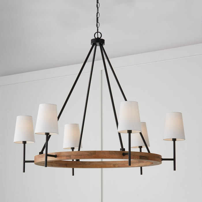 Capital Lighting - 450861WK-709 - Six Light Chandelier - Jonah - Light Wood and Matte Black