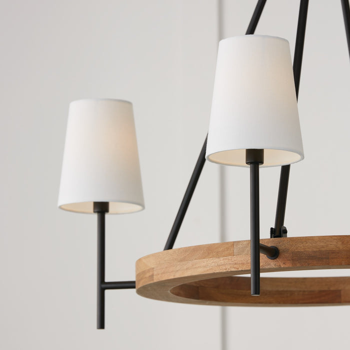 Capital Lighting - 450841WK-709 - Four Light Chandelier - Jonah - Light Wood and Matte Black