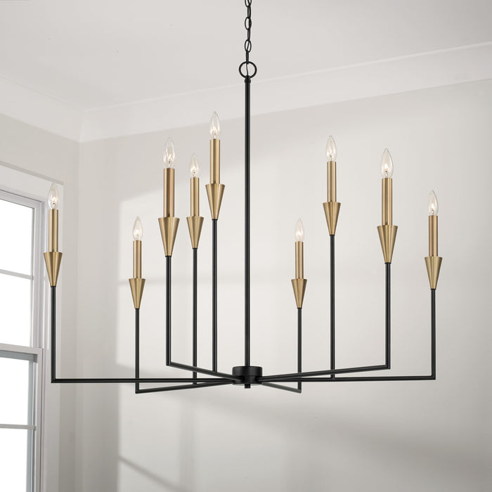 Capital Lighting - 451991AB - Nine Light Chandelier - Avant - Aged Brass and Black