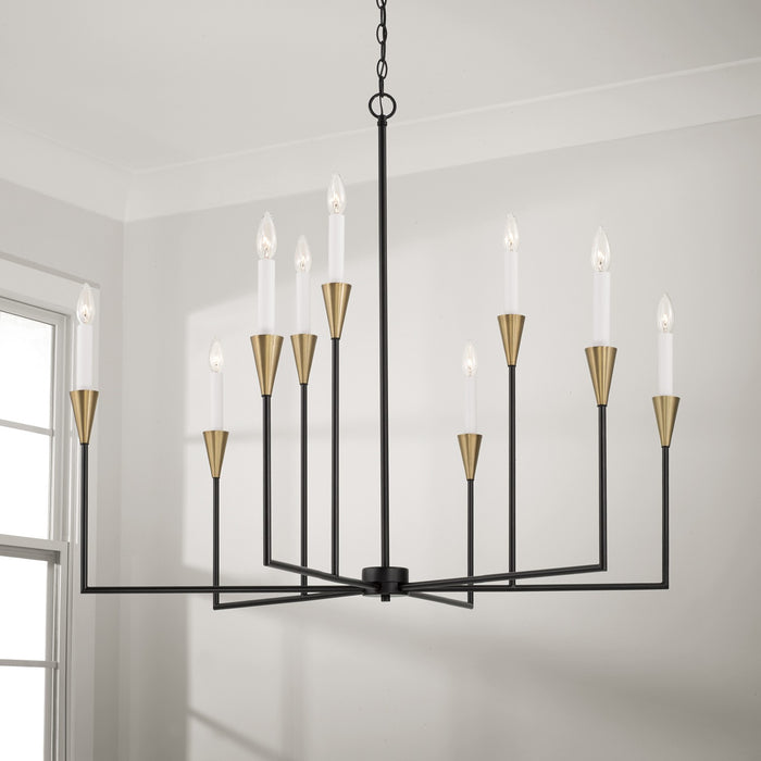 Capital Lighting - 451991AB - Nine Light Chandelier - Avant - Aged Brass and Black