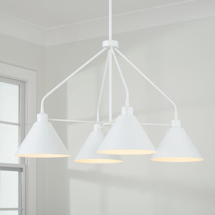 Capital Lighting - 451341WE - Four Light Chandelier - Alden - Matte White