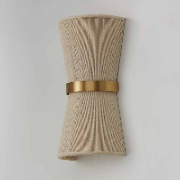 Capital Lighting - 641221NP - Two Light Wall Sconce - Cecilia - Bleached Natural Rope and Patinaed Brass