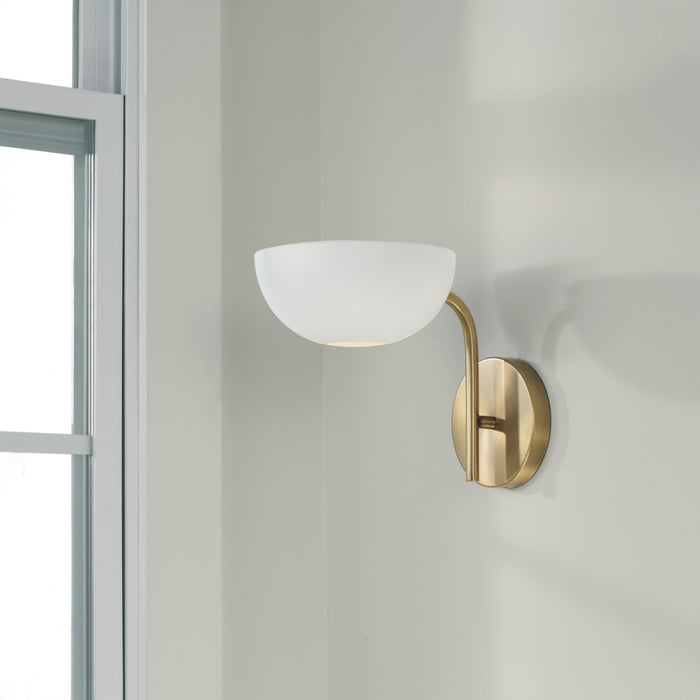 Capital Lighting - 651411AW - One Light Wall Sconce - Reece - Aged Brass and White