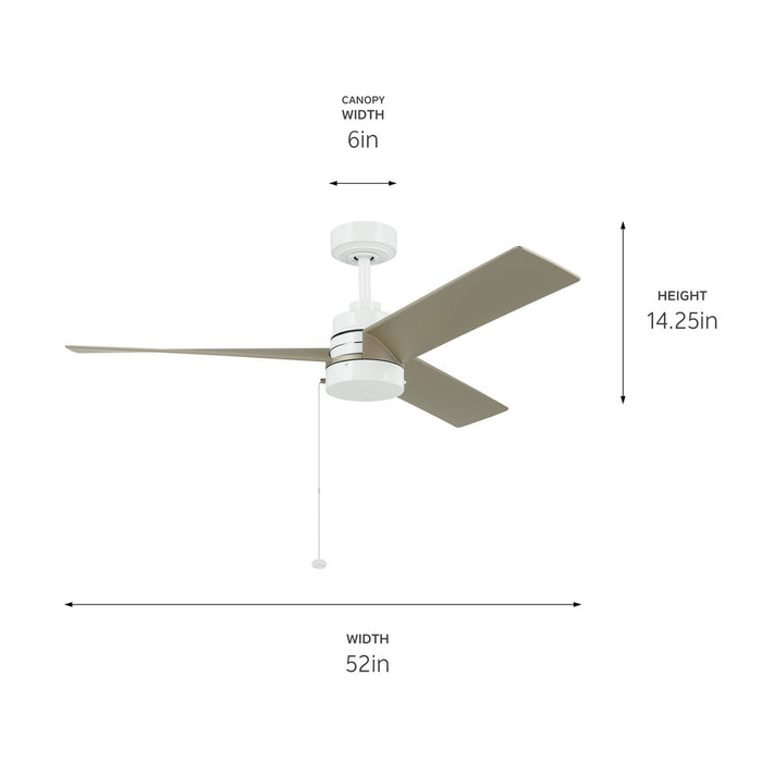 Kichler - 300375WH - 52"Ceiling Fan - Spyn Lite - White