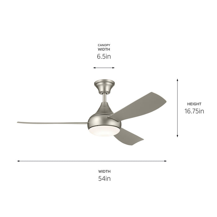 Kichler - 310354NI - 54"Ceiling Fan - Ample - Brushed Nickel