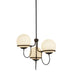 Alora - CH458323MBOP - Three Light Chandelier - Alba - Matte Black/Opal Glass