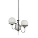 Alora - CH458323MBOP - Three Light Chandelier - Alba - Matte Black/Opal Glass