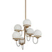 Alora - CH458632AGOP - Six Light Chandelier - Alba - Aged Brass/Opal Glass