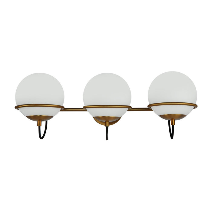 Alora - WV458324AGOP - Three Light Wall Vanity - Alba - Aged Brass/Opal Glass