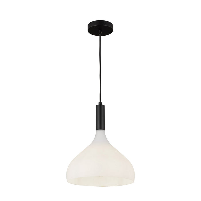 Alora - PD532312MBOP - One Light Pendant - Belleview - Matte Black/Opal Glass