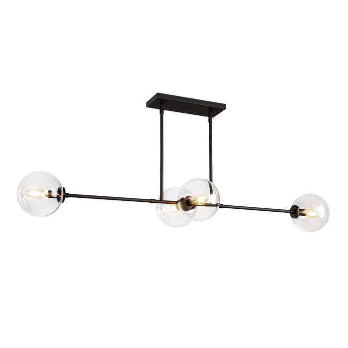 Alora - LP549448MBCL - Four Light Linear Pendant - Cassia - Matte Black/Clear Glass