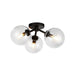 Alora - SF549315MBCL - Three Light Semi-Flush Mount - Cassia - Matte Black/Clear Glass