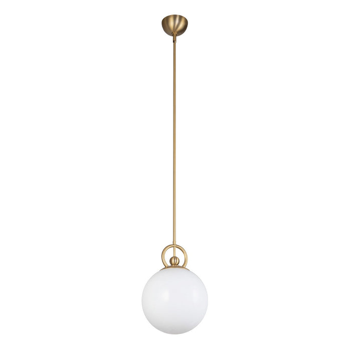 Alora - PD407910BGGO - One Light Pendant - Fiore - Brushed Gold/Glossy Opal Glass