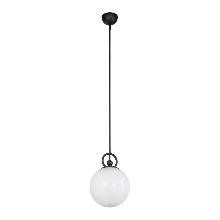 Alora - PD407910MBGO - One Light Pendant - Fiore - Matte Black/Glossy Opal Glass