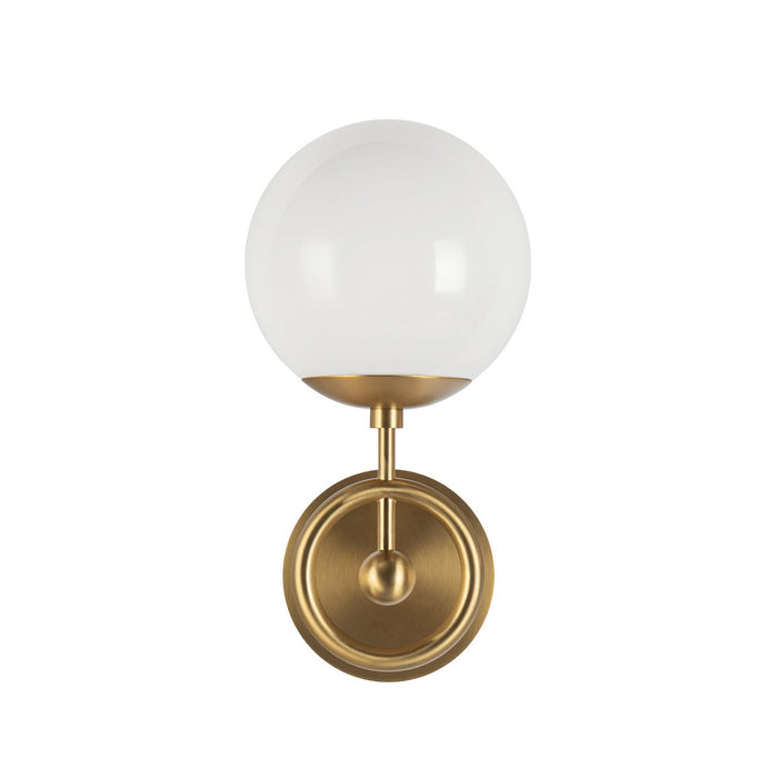 Alora - WV407306BGGO - One Light Wall Vanity - Fiore - Brushed Gold/Glossy Opal Glass